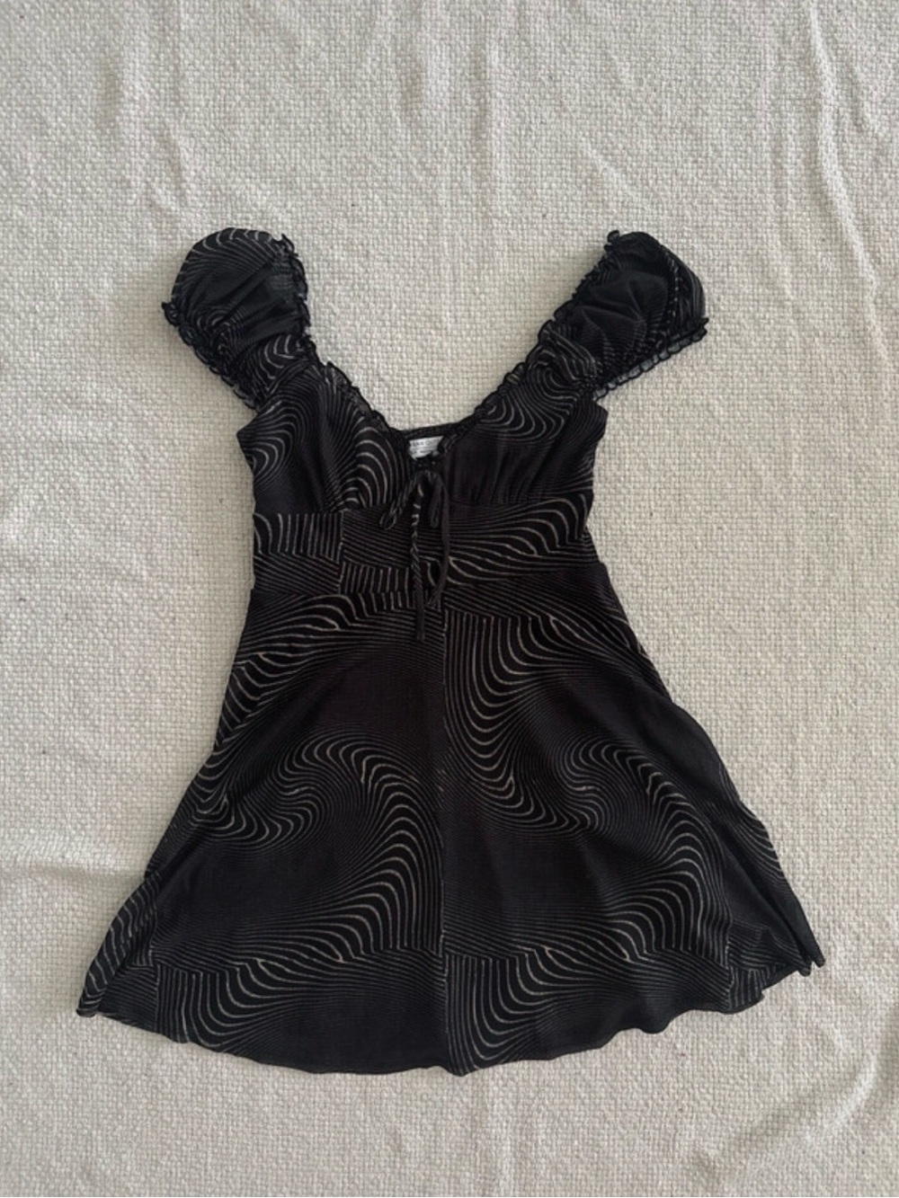 Urban Outfitters Black Mini Dress with Wave Texture